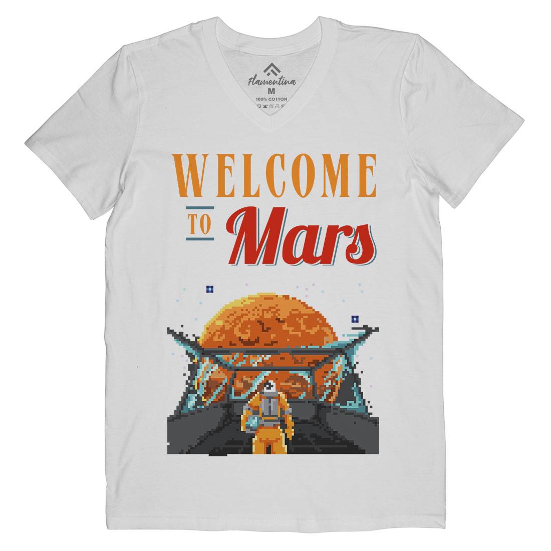 Welcome To Mars Mens V-Neck T-Shirt Space B978