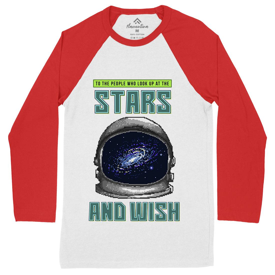 Wish Of The Stars Mens Long Sleeve Baseball T-Shirt Space B979
