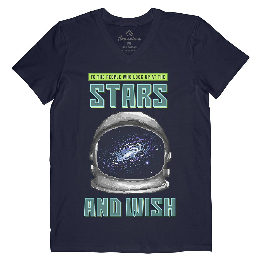 Wish Of The Stars Mens Organic V-Neck T-Shirt Space B979