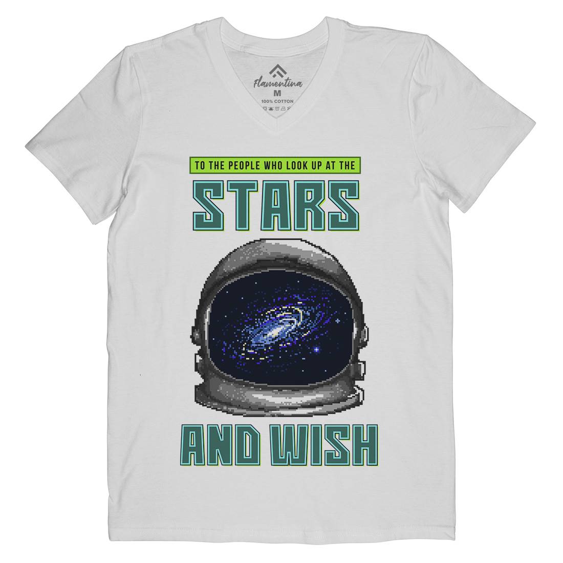 Wish Of The Stars Mens Organic V-Neck T-Shirt Space B979