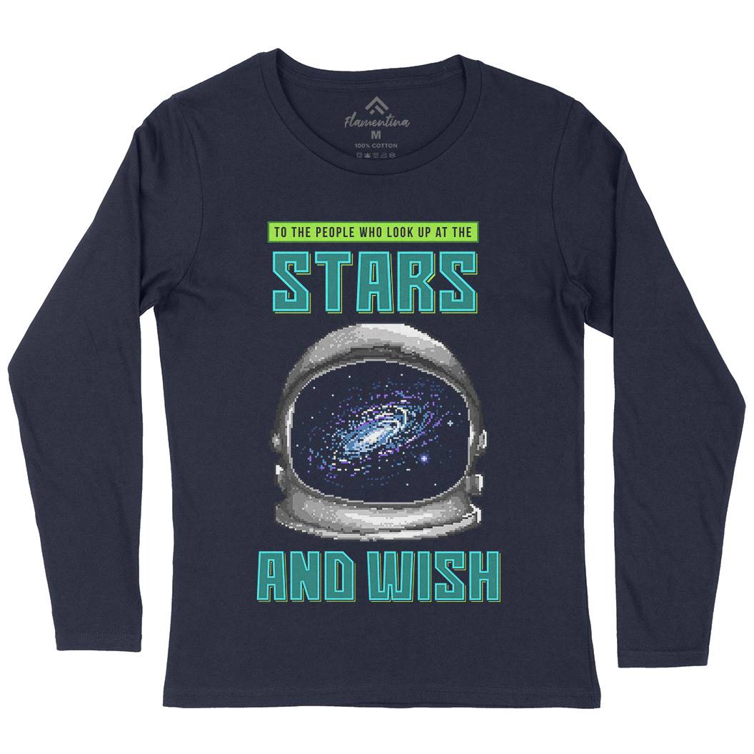 Wish Of The Stars Womens Long Sleeve T-Shirt Space B979