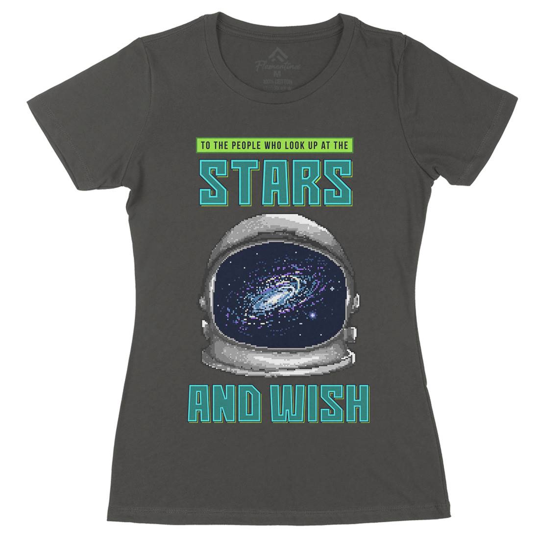 Wish Of The Stars Womens Organic Crew Neck T-Shirt Space B979