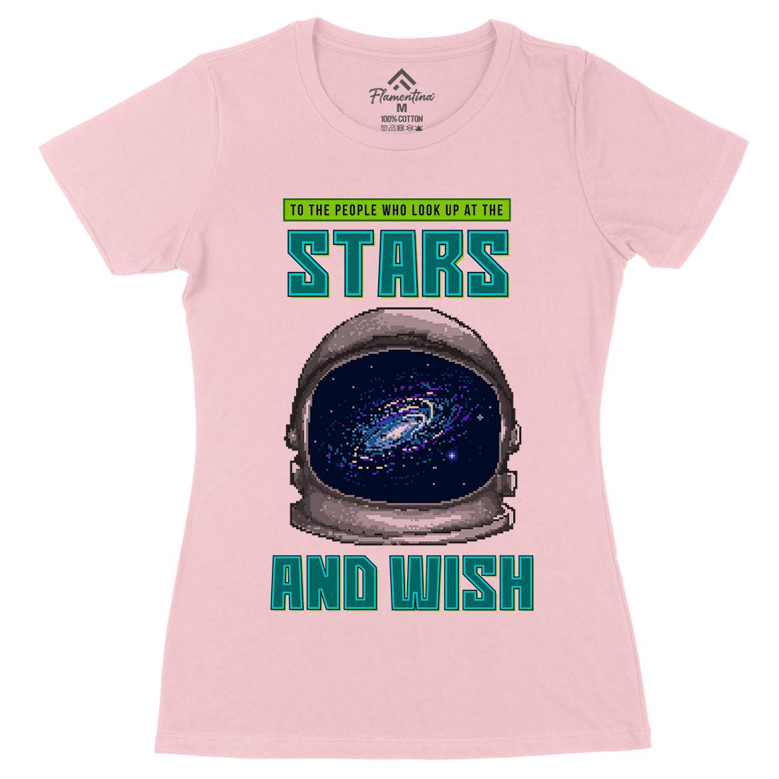 Wish Of The Stars Womens Organic Crew Neck T-Shirt Space B979