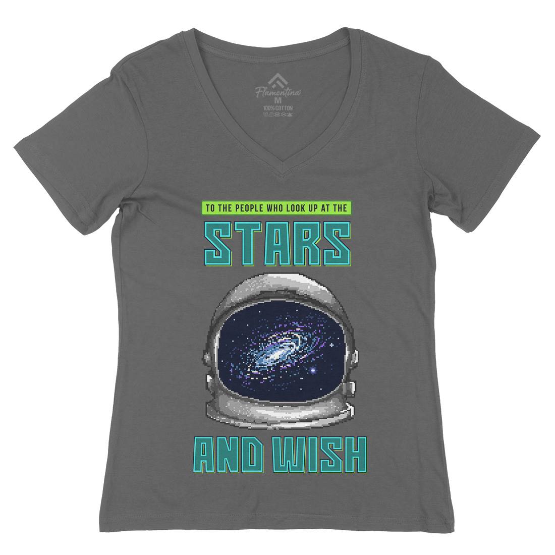 Wish Of The Stars Womens Organic V-Neck T-Shirt Space B979