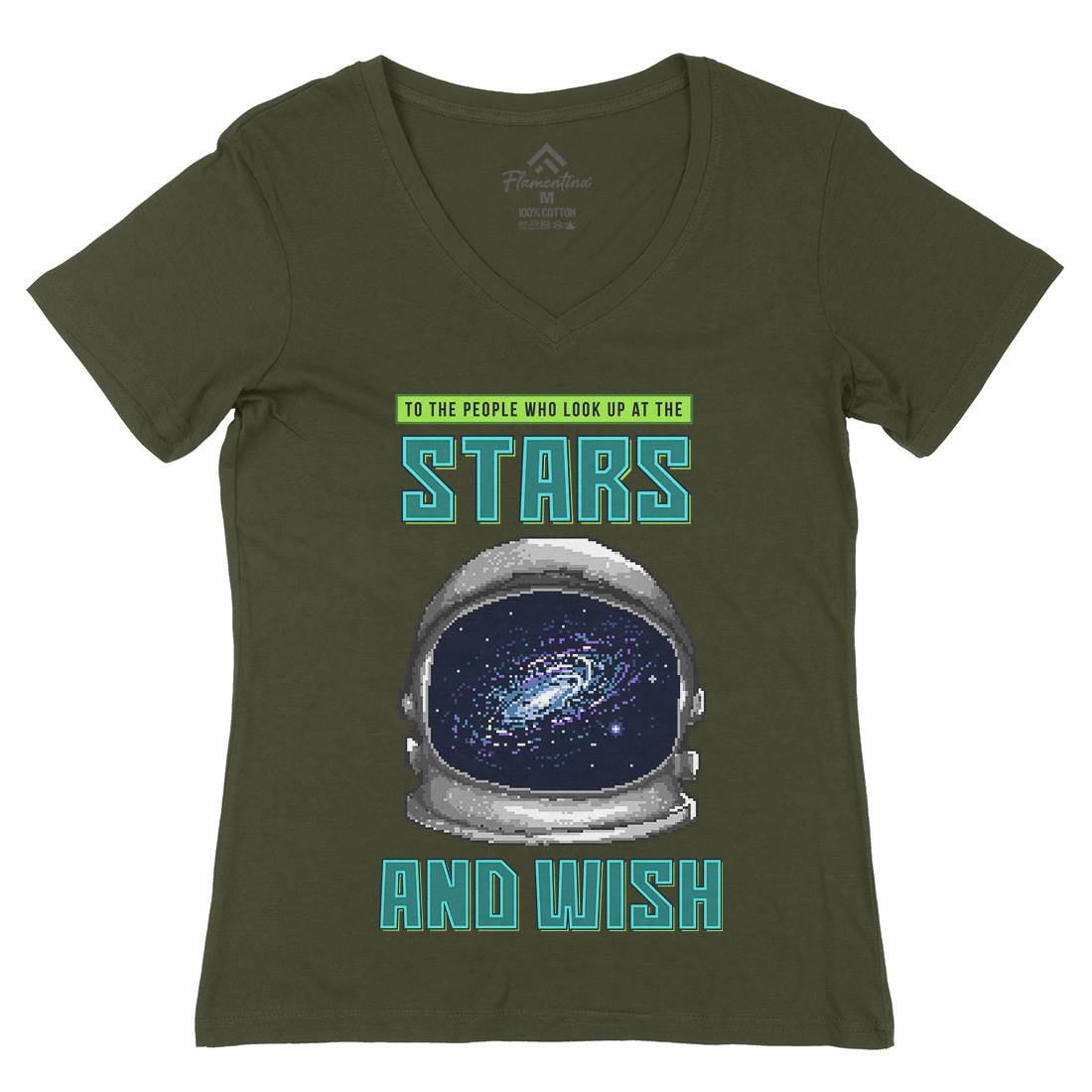 Wish Of The Stars Womens Organic V-Neck T-Shirt Space B979