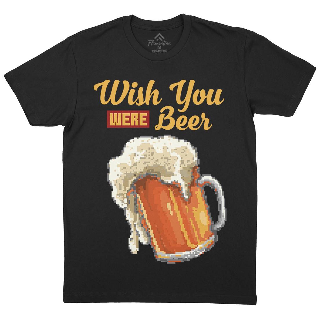 Wish Beer Mens Organic Crew Neck T-Shirt Drinks B980