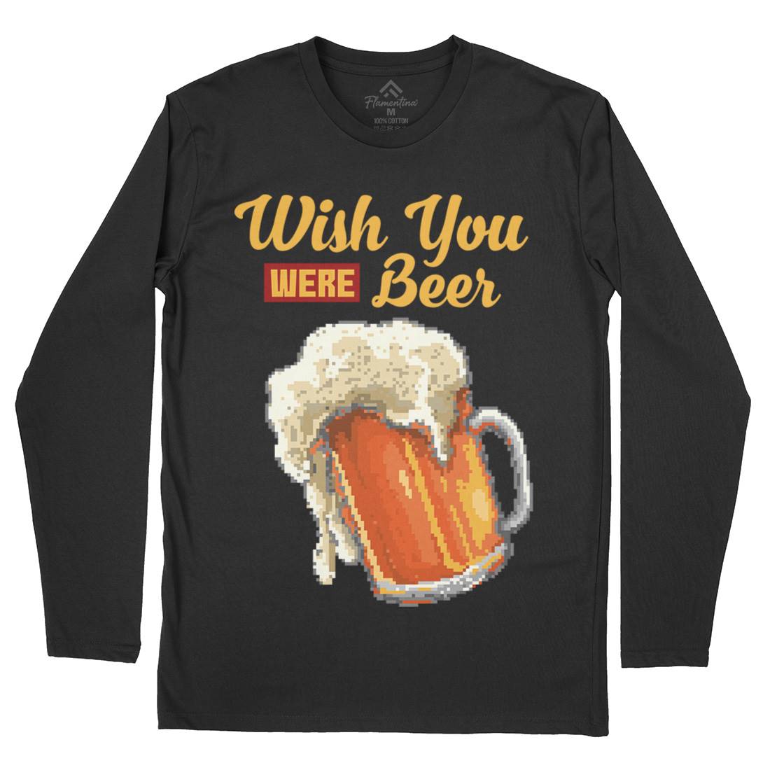 Wish Beer Mens Long Sleeve T-Shirt Drinks B980