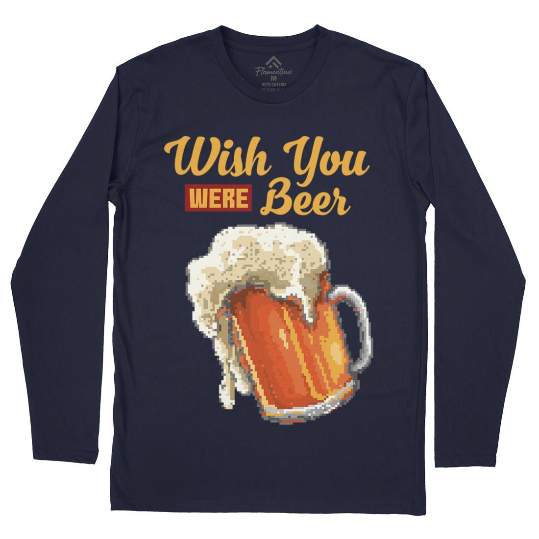 Wish Beer Mens Long Sleeve T-Shirt Drinks B980