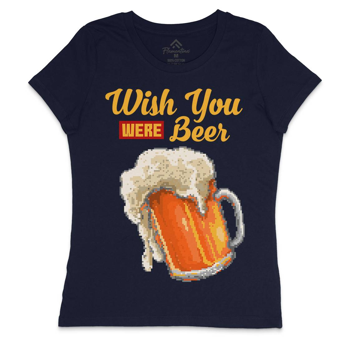Wish Beer Womens Crew Neck T-Shirt Drinks B980