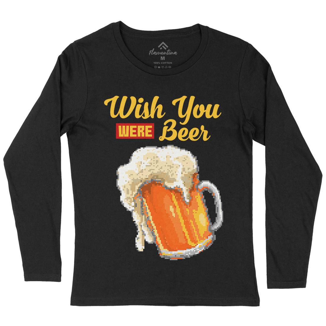 Wish Beer Womens Long Sleeve T-Shirt Drinks B980