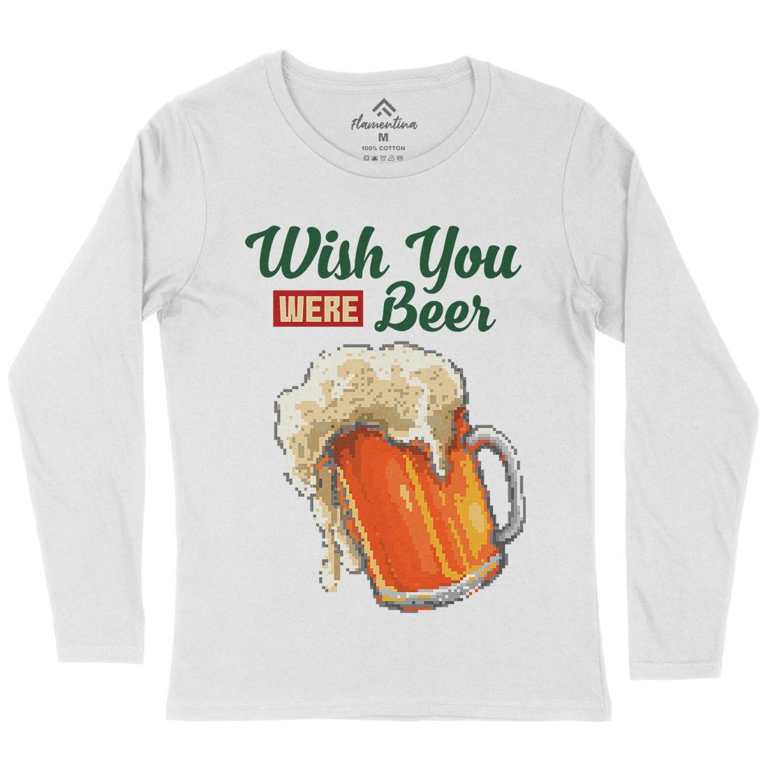 Wish Beer Womens Long Sleeve T-Shirt Drinks B980