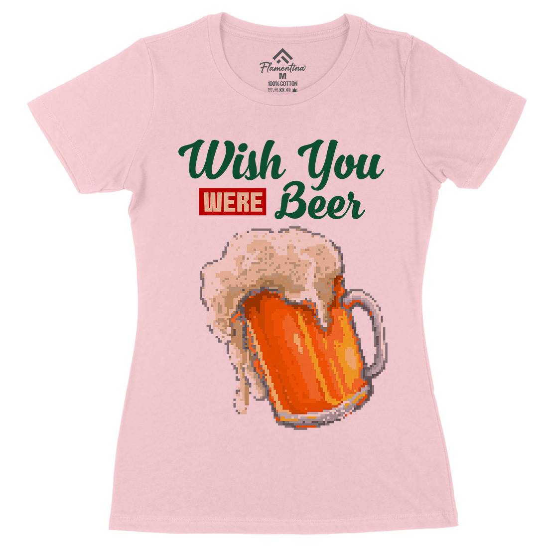Wish Beer Womens Organic Crew Neck T-Shirt Drinks B980