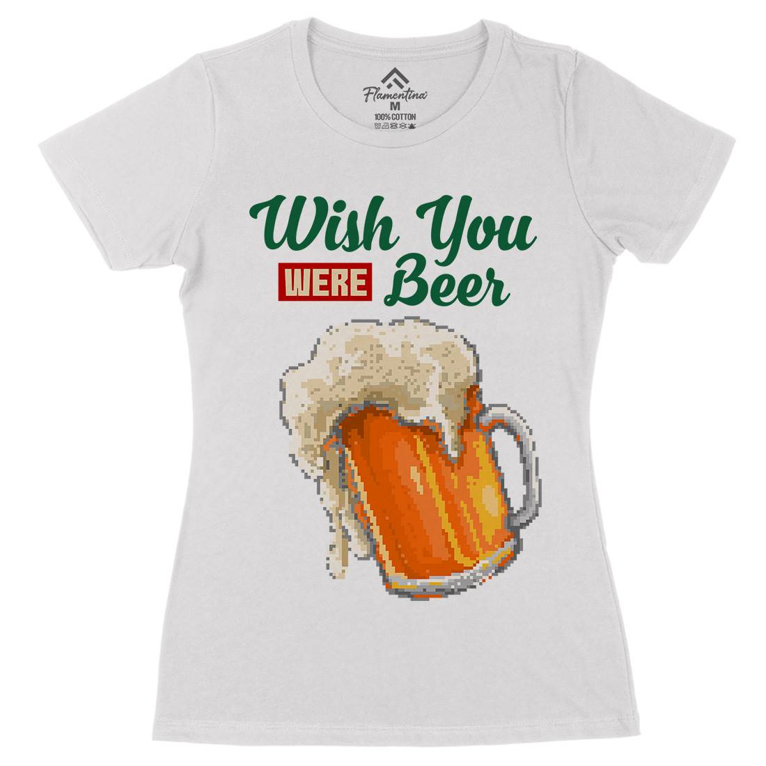 Wish Beer Womens Organic Crew Neck T-Shirt Drinks B980