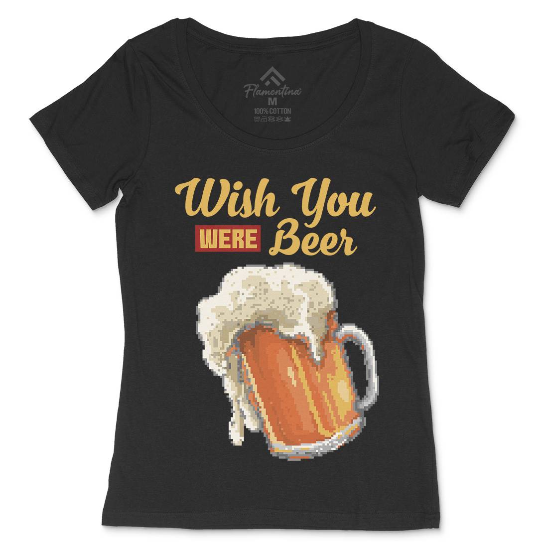 Wish Beer Womens Scoop Neck T-Shirt Drinks B980
