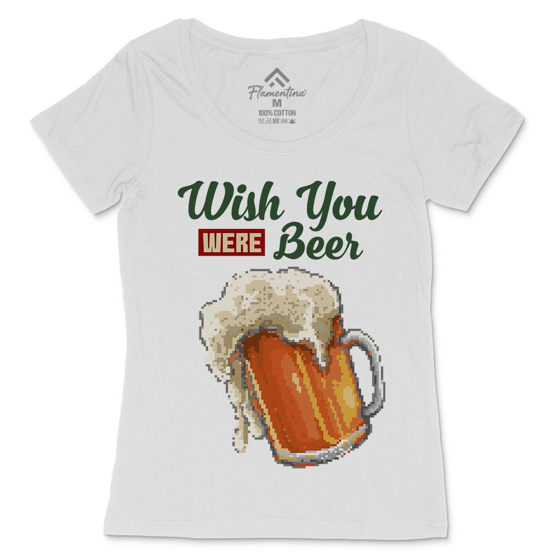 Wish Beer Womens Scoop Neck T-Shirt Drinks B980