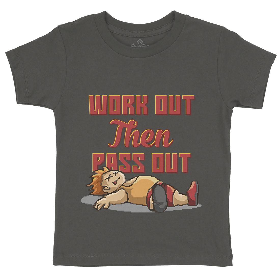 Work Out Then Pass Out Kids Crew Neck T-Shirt Geek B981