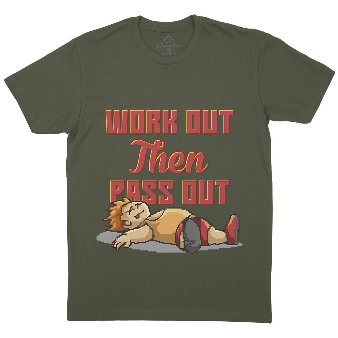 Work Out Then Pass Out Mens Organic Crew Neck T-Shirt Geek B981