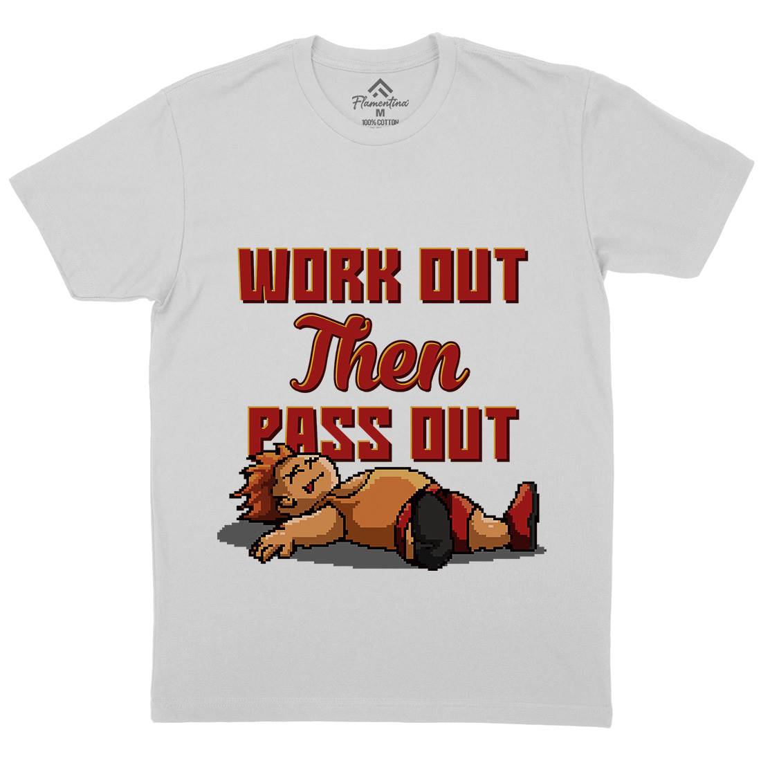 Work Out Then Pass Out Mens Crew Neck T-Shirt Geek B981