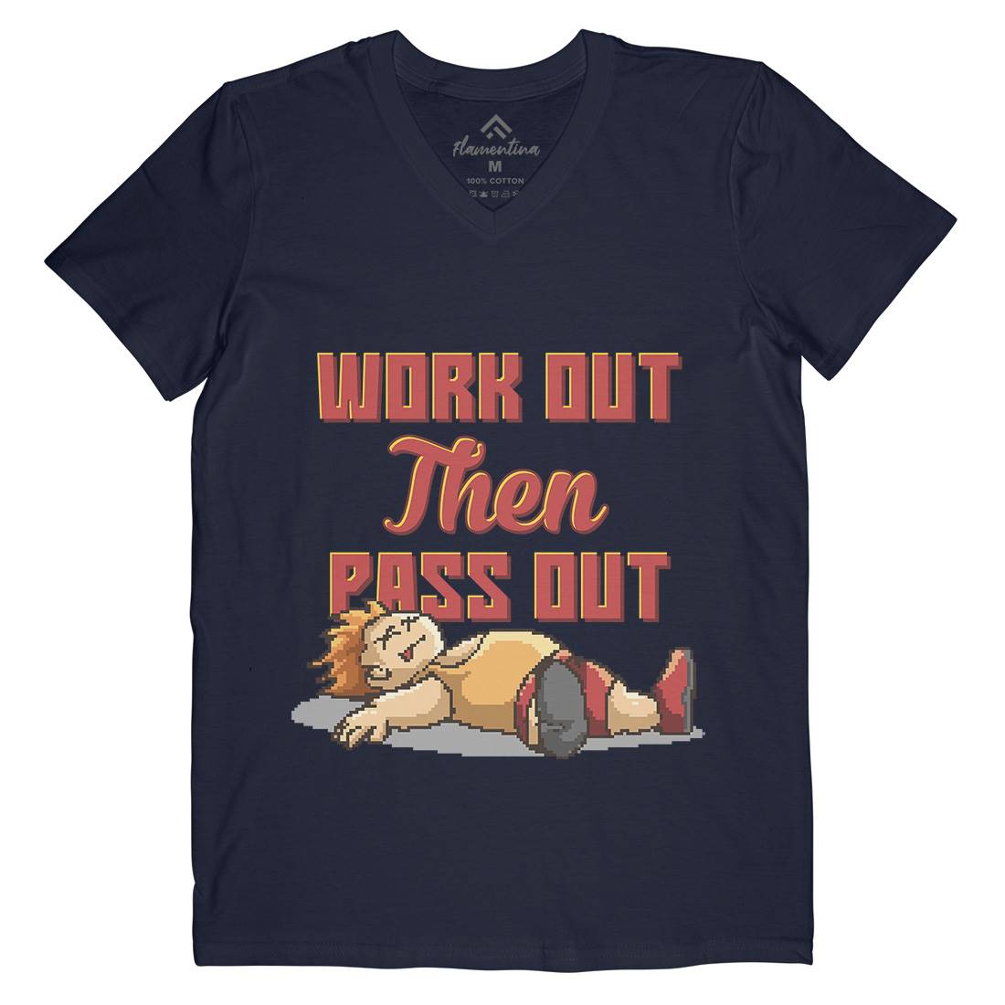 Work Out Then Pass Out Mens V-Neck T-Shirt Geek B981