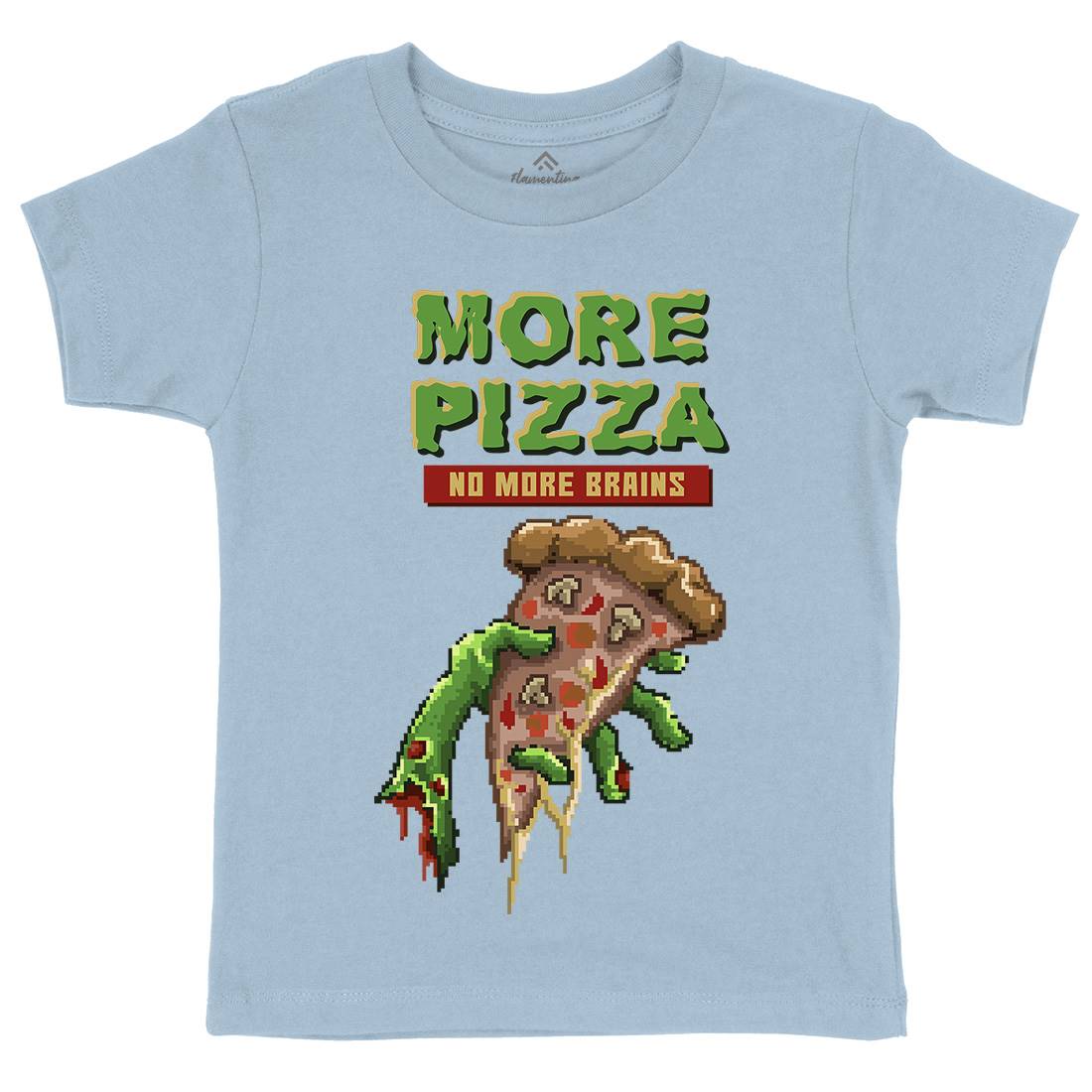 Zombie Pizza Kids Crew Neck T-Shirt Food B982