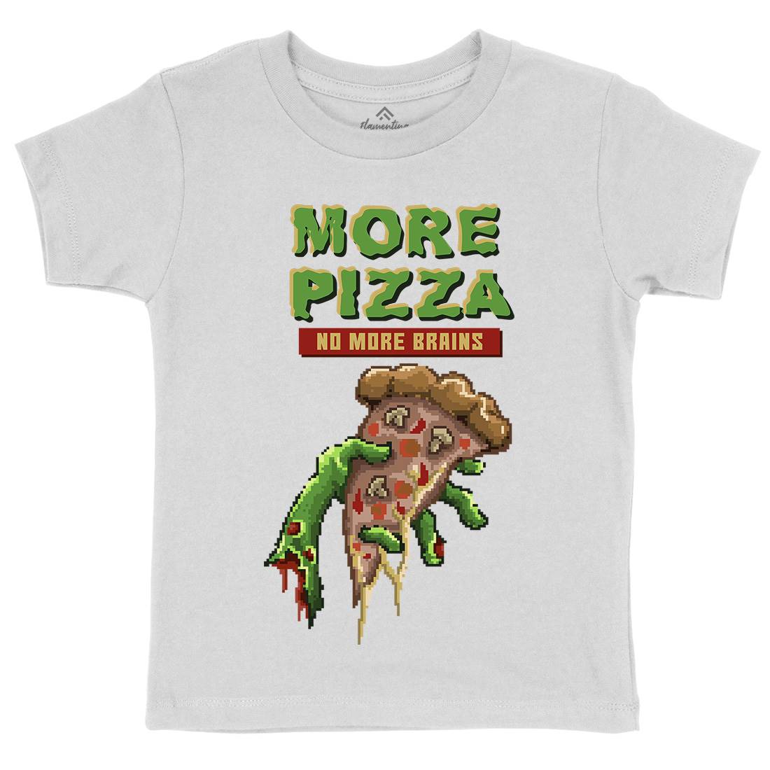 Zombie Pizza Kids Organic Crew Neck T-Shirt Food B982