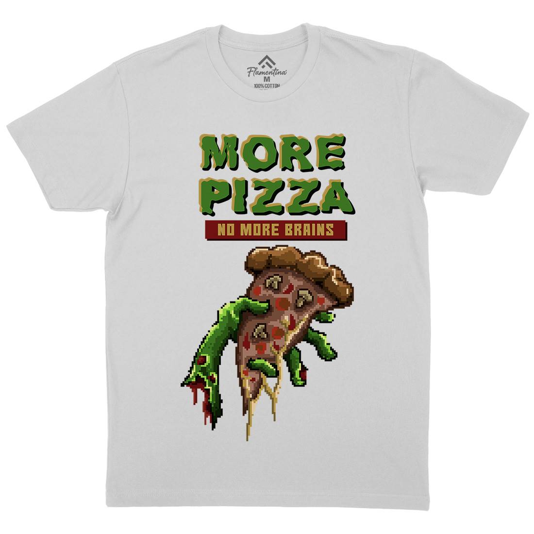 Zombie Pizza Mens Crew Neck T-Shirt Food B982