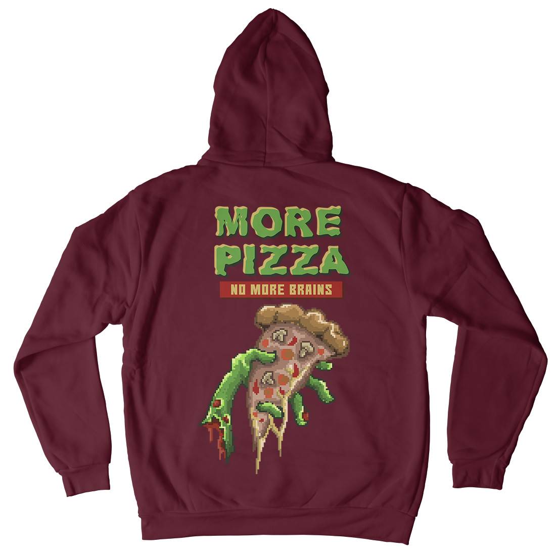Zombie Pizza Mens Hoodie With Pocket Food B982