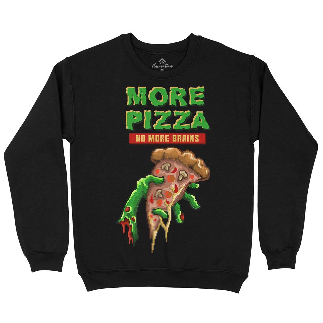 Zombie Pizza Kids Crew Neck Sweatshirt Food B982
