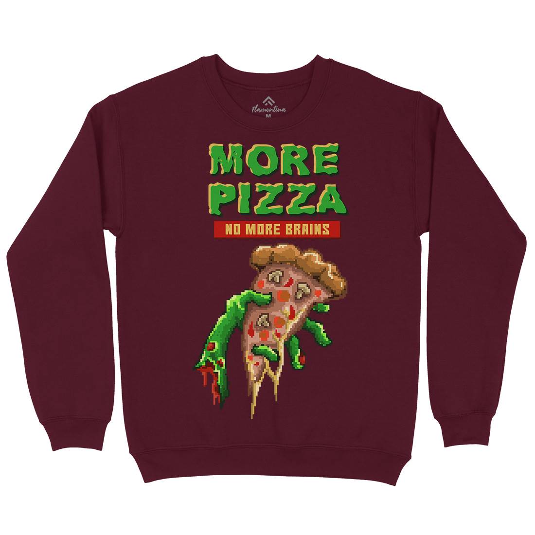 Zombie Pizza Mens Crew Neck Sweatshirt Food B982