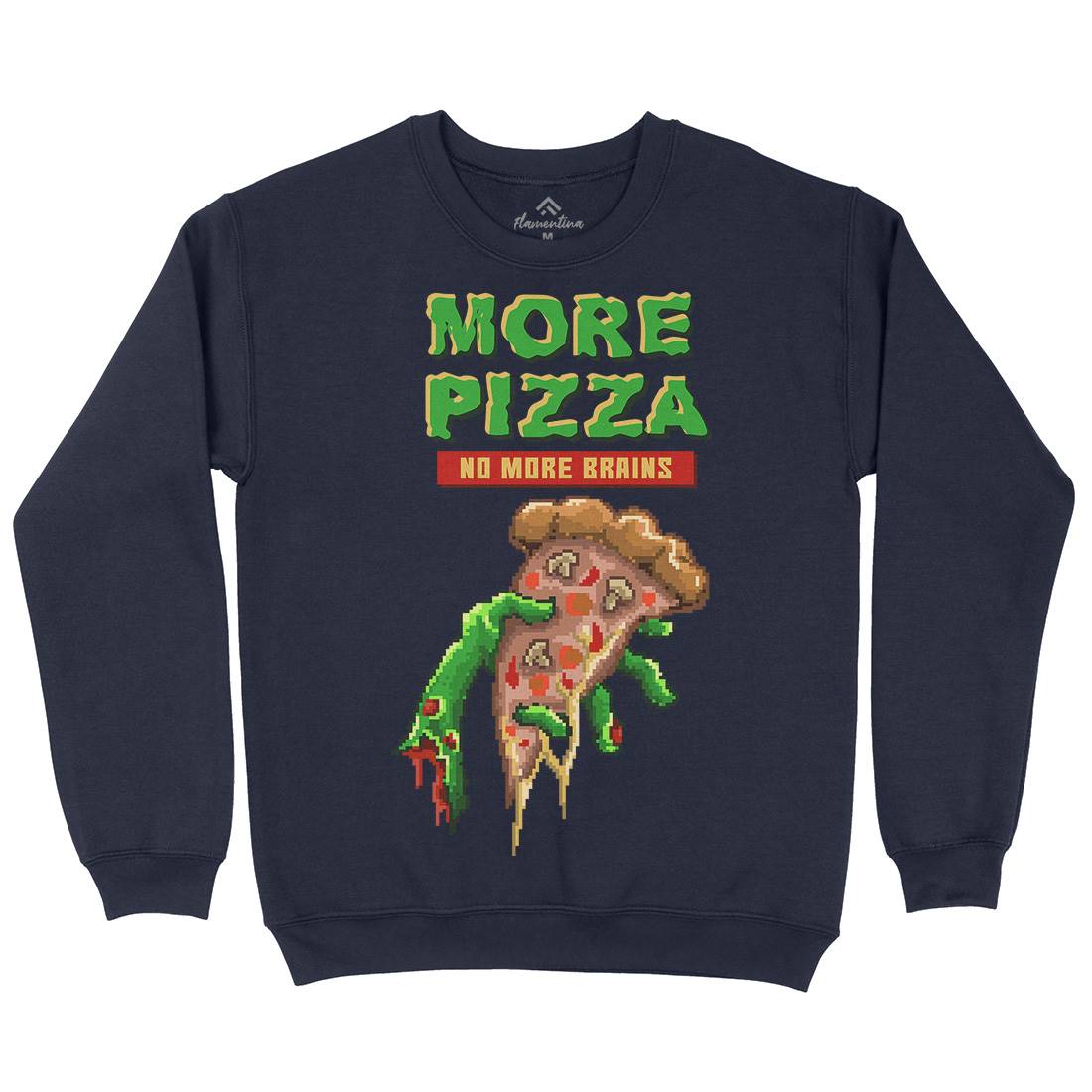 Zombie Pizza Mens Crew Neck Sweatshirt Food B982