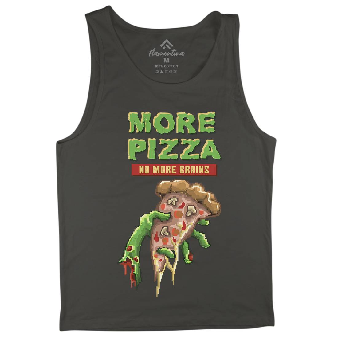 Zombie Pizza Mens Tank Top Vest Food B982