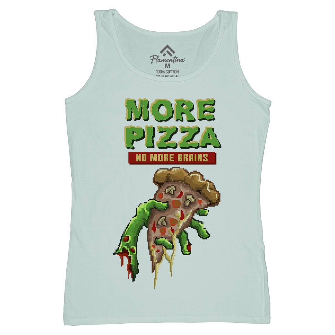 Zombie Pizza Womens Organic Tank Top Vest Food B982