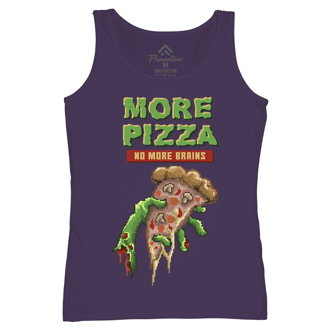 Zombie Pizza Womens Organic Tank Top Vest Food B982