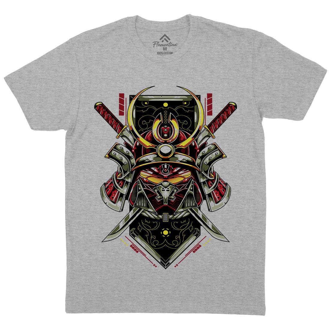 Japanese Mens Organic Crew Neck T-Shirt Warriors B983