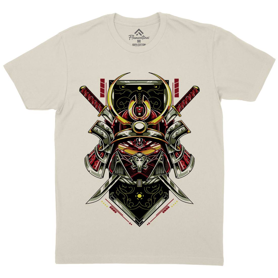 Japanese Mens Organic Crew Neck T-Shirt Warriors B983