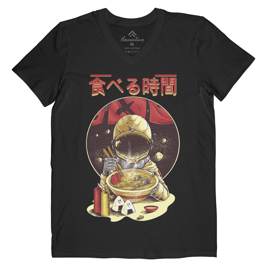 Astronaut Food Mens Organic V-Neck T-Shirt Space B985