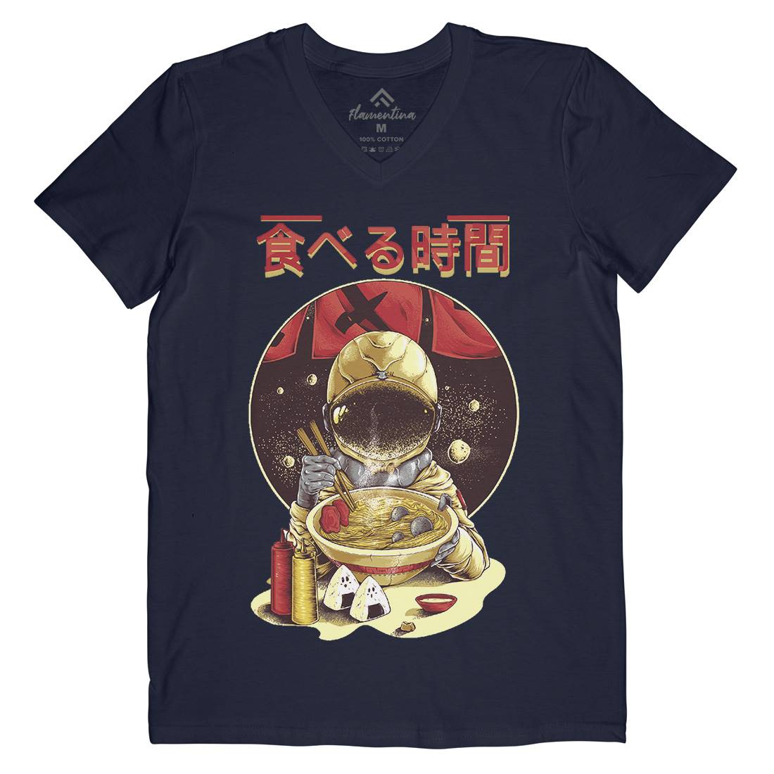 Astronaut Food Mens Organic V-Neck T-Shirt Space B985