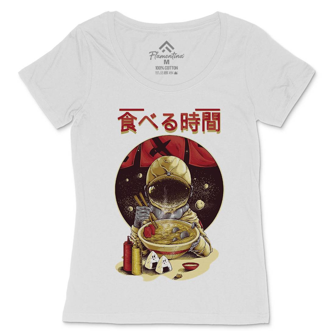 Astronaut Food Womens Scoop Neck T-Shirt Space B985