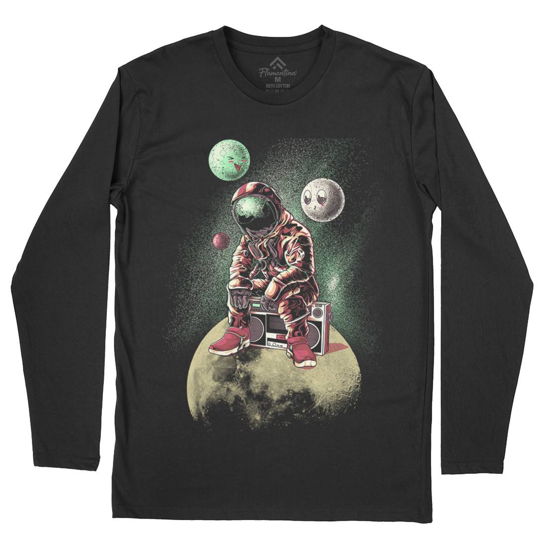 Astronaut Moon Mens Long Sleeve T-Shirt Space B986