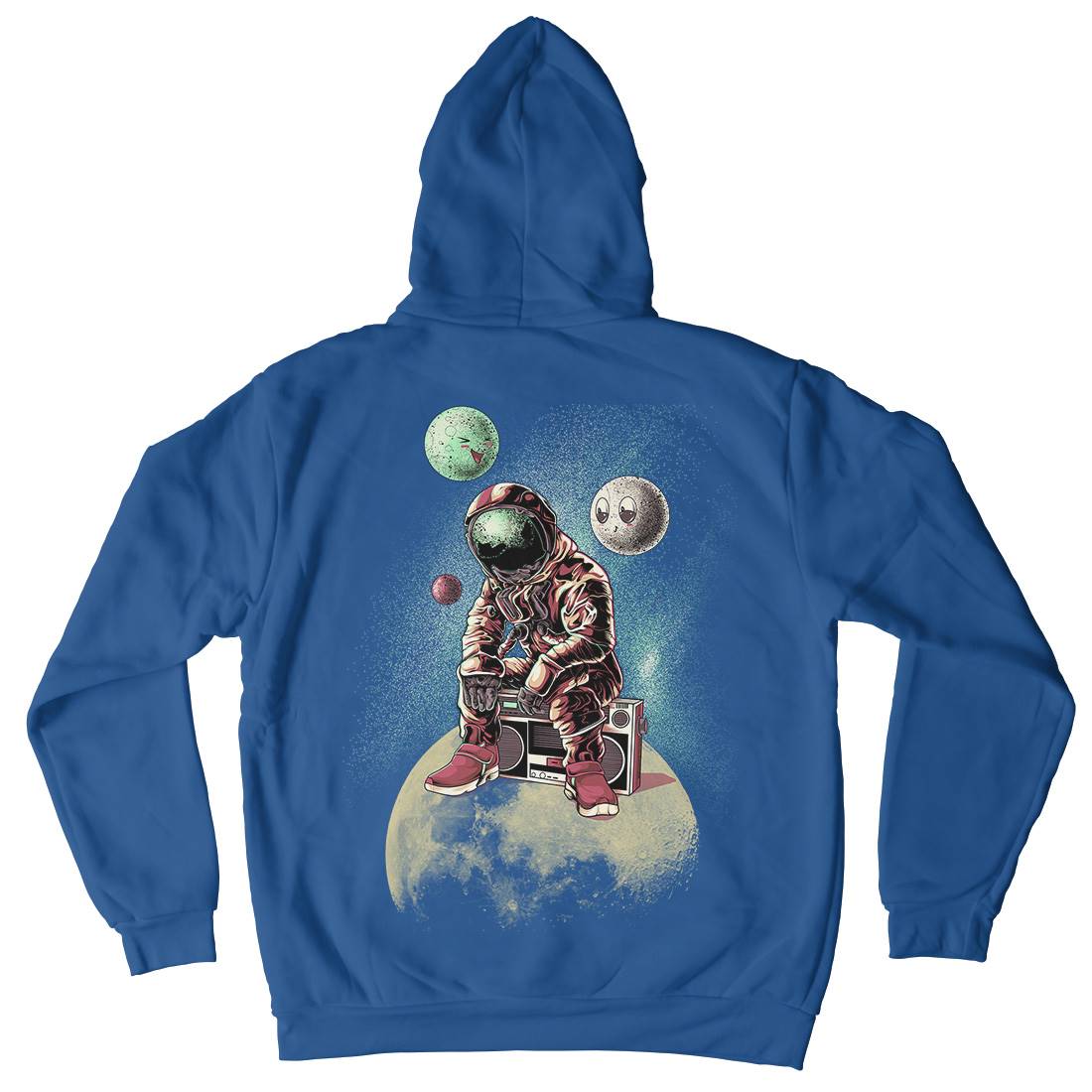 Astronaut Moon Mens Hoodie With Pocket Space B986