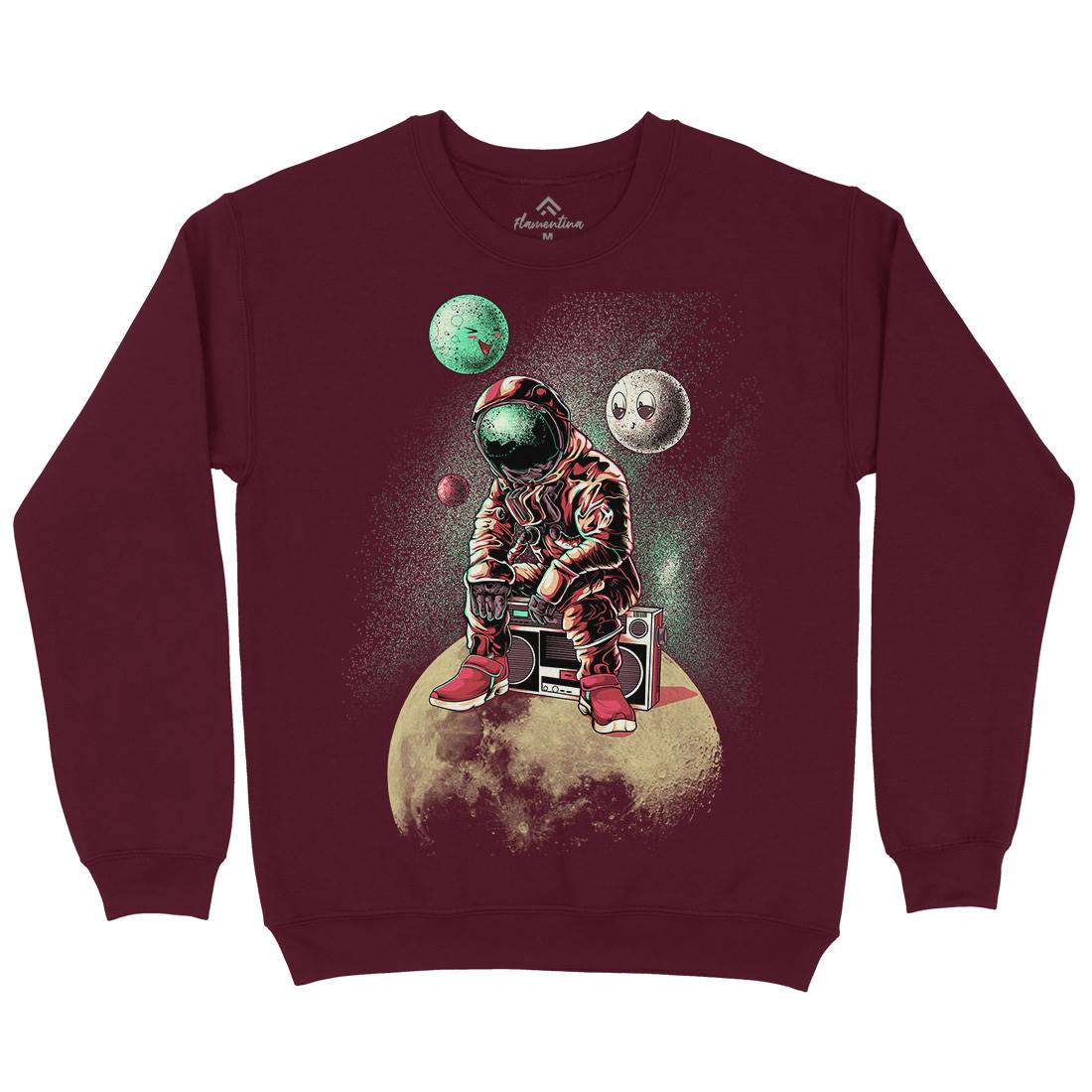 Astronaut Moon Mens Crew Neck Sweatshirt Space B986