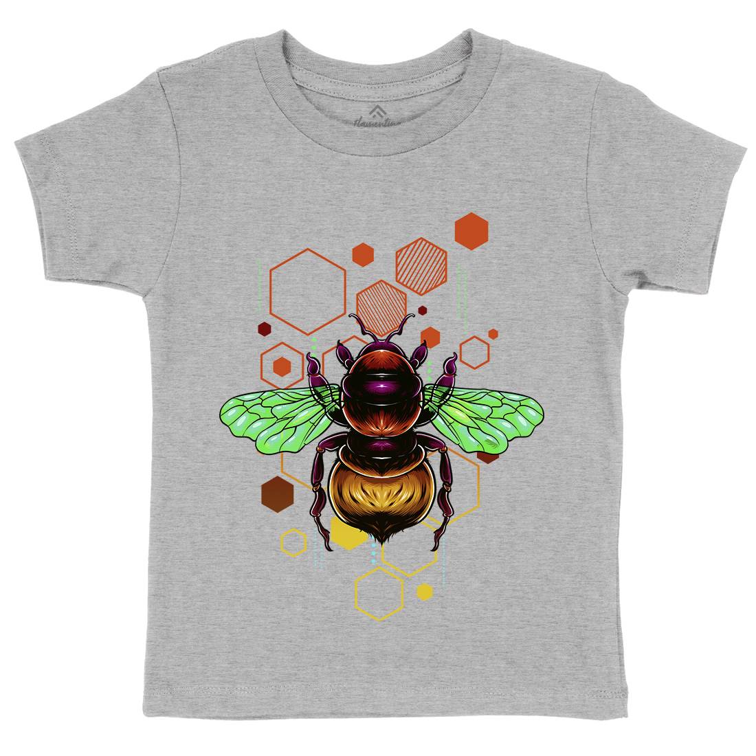 Honey Bee Kids Crew Neck T-Shirt Nature B987