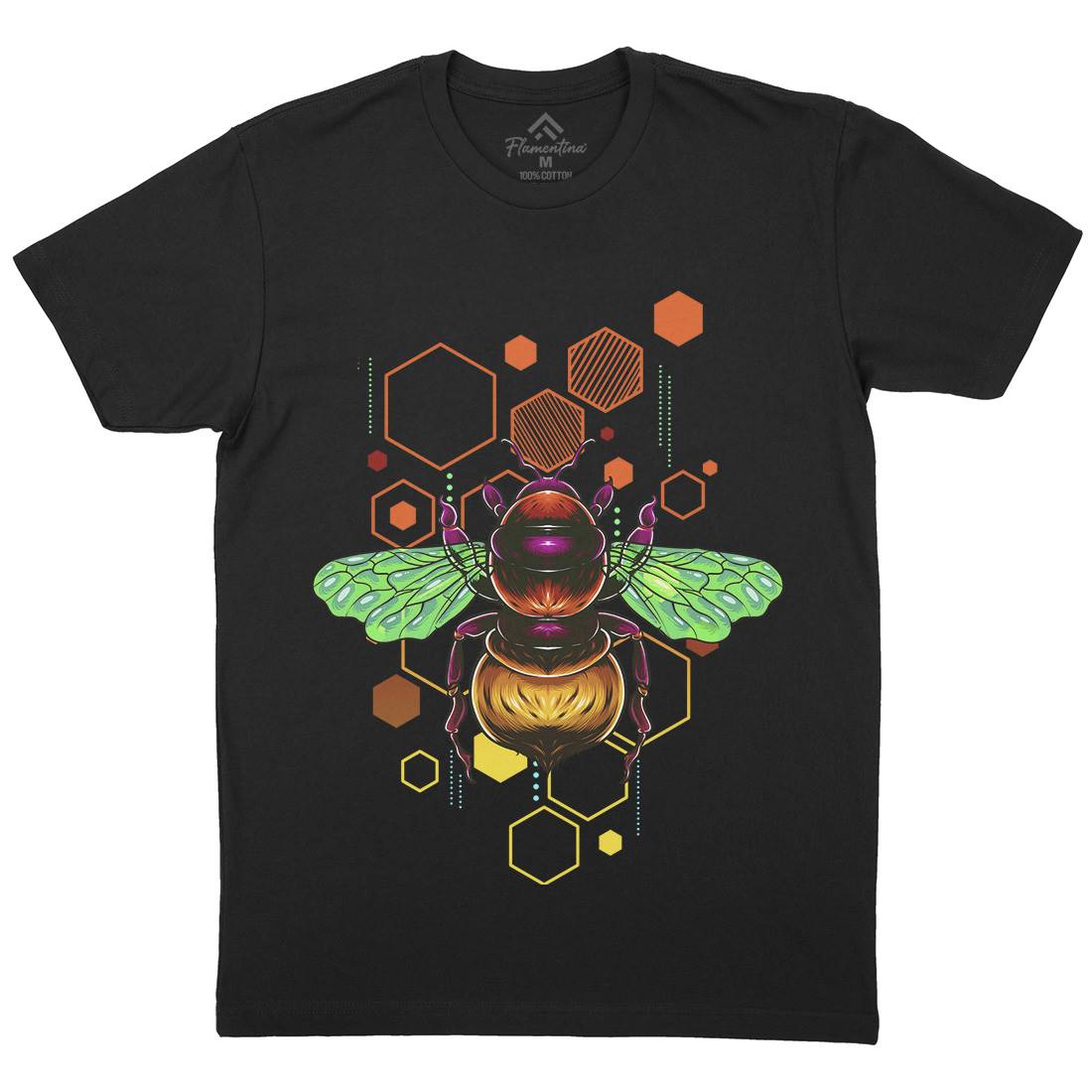 Honey Bee Mens Organic Crew Neck T-Shirt Nature B987