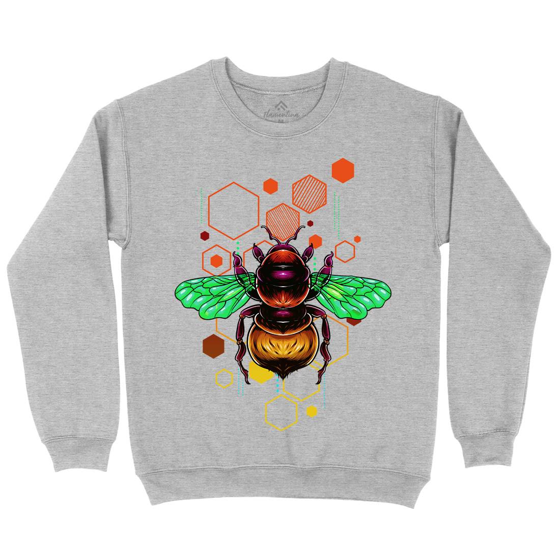 Honey Bee Mens Crew Neck Sweatshirt Nature B987