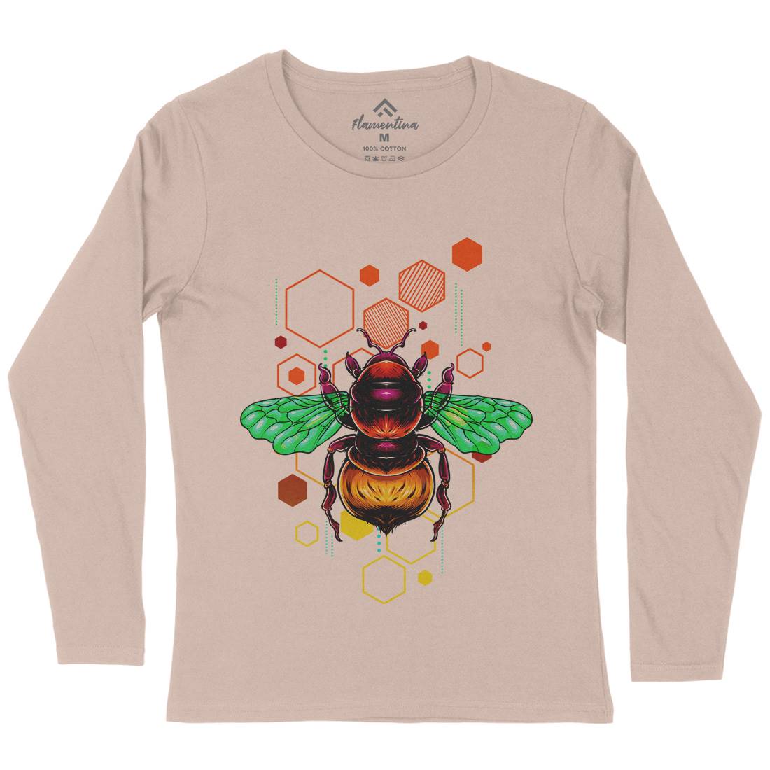 Honey Bee Womens Long Sleeve T-Shirt Nature B987