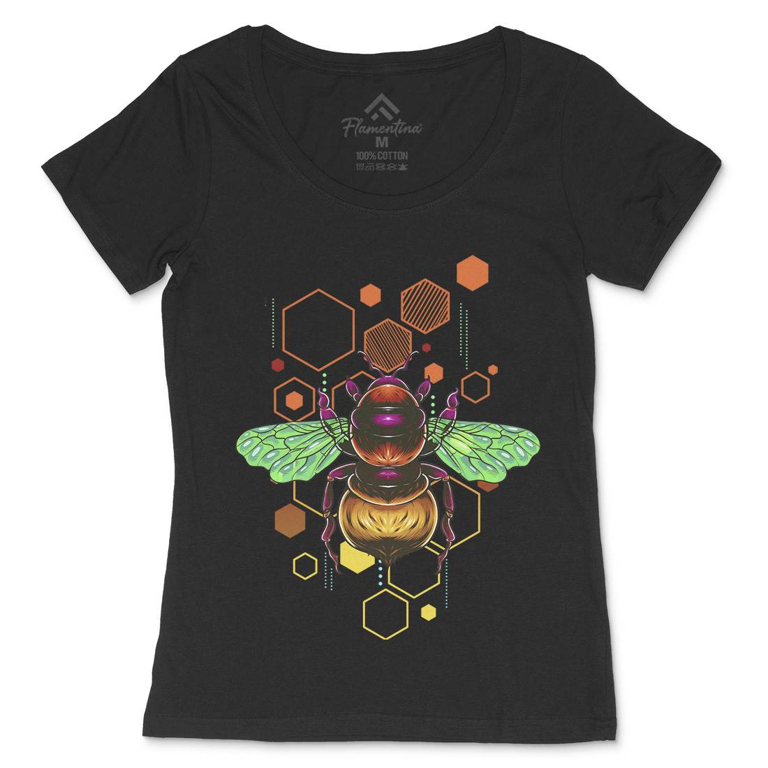 Honey Bee Womens Scoop Neck T-Shirt Nature B987