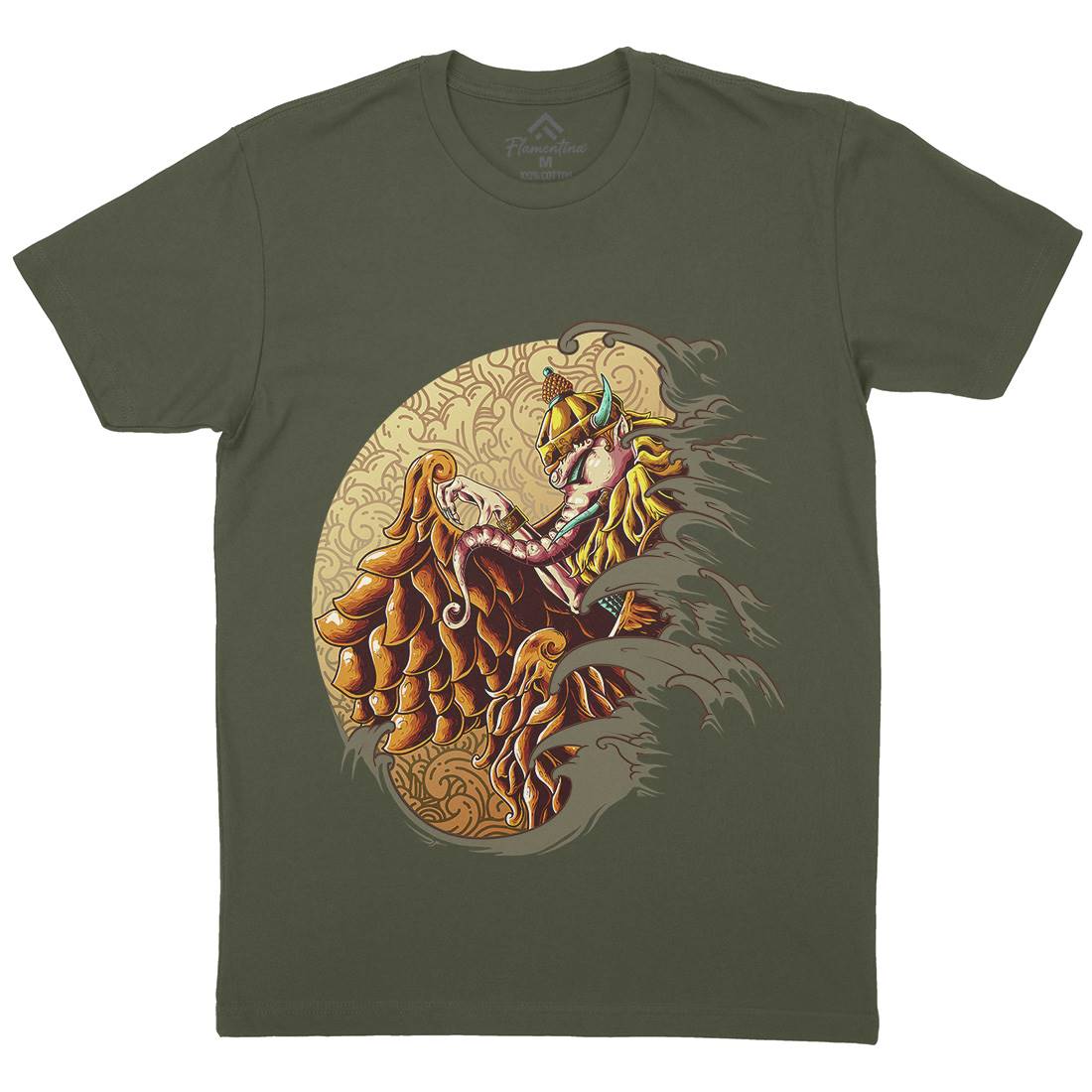 Mythical Elephant Mens Crew Neck T-Shirt Asian B988