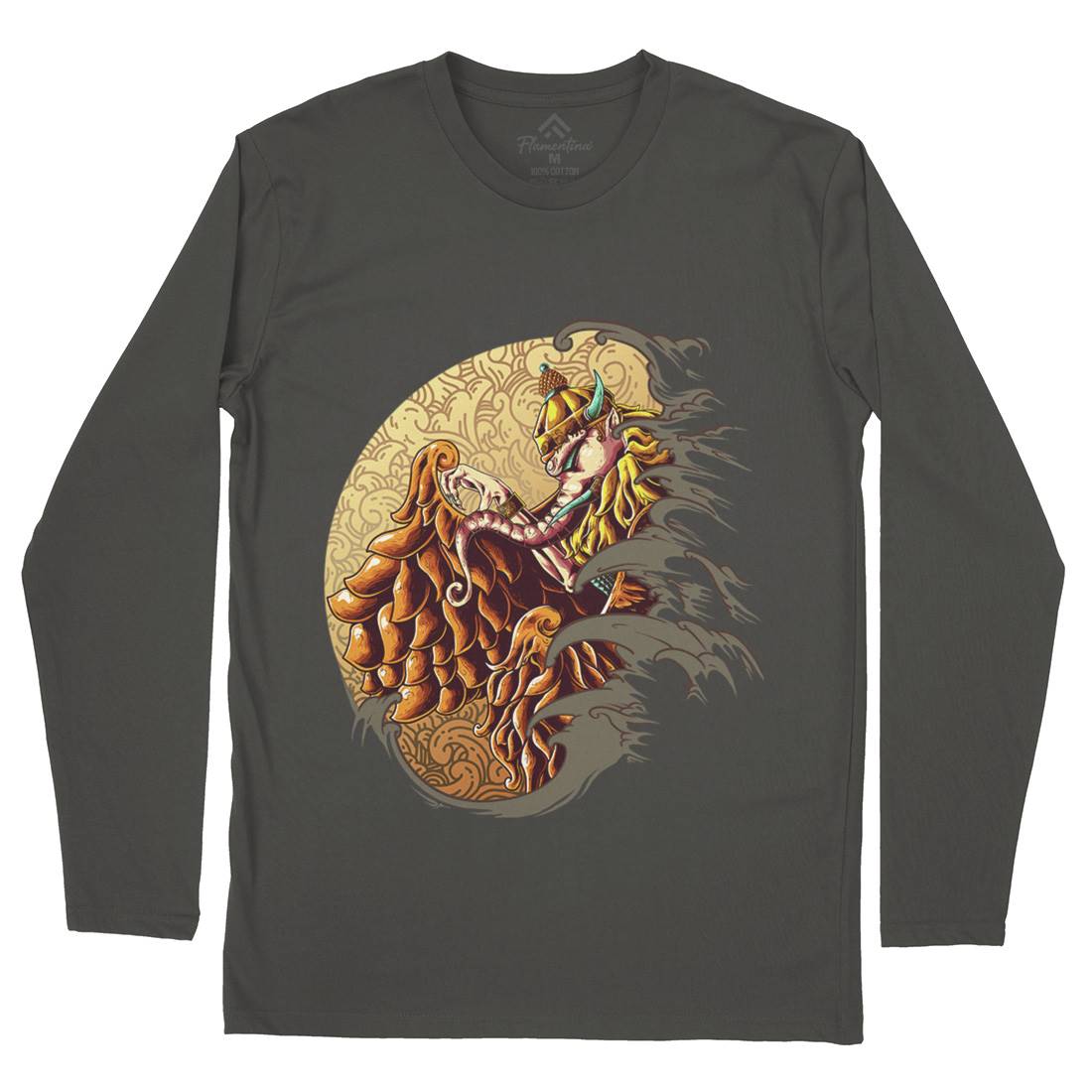 Mythical Elephant Mens Long Sleeve T-Shirt Asian B988