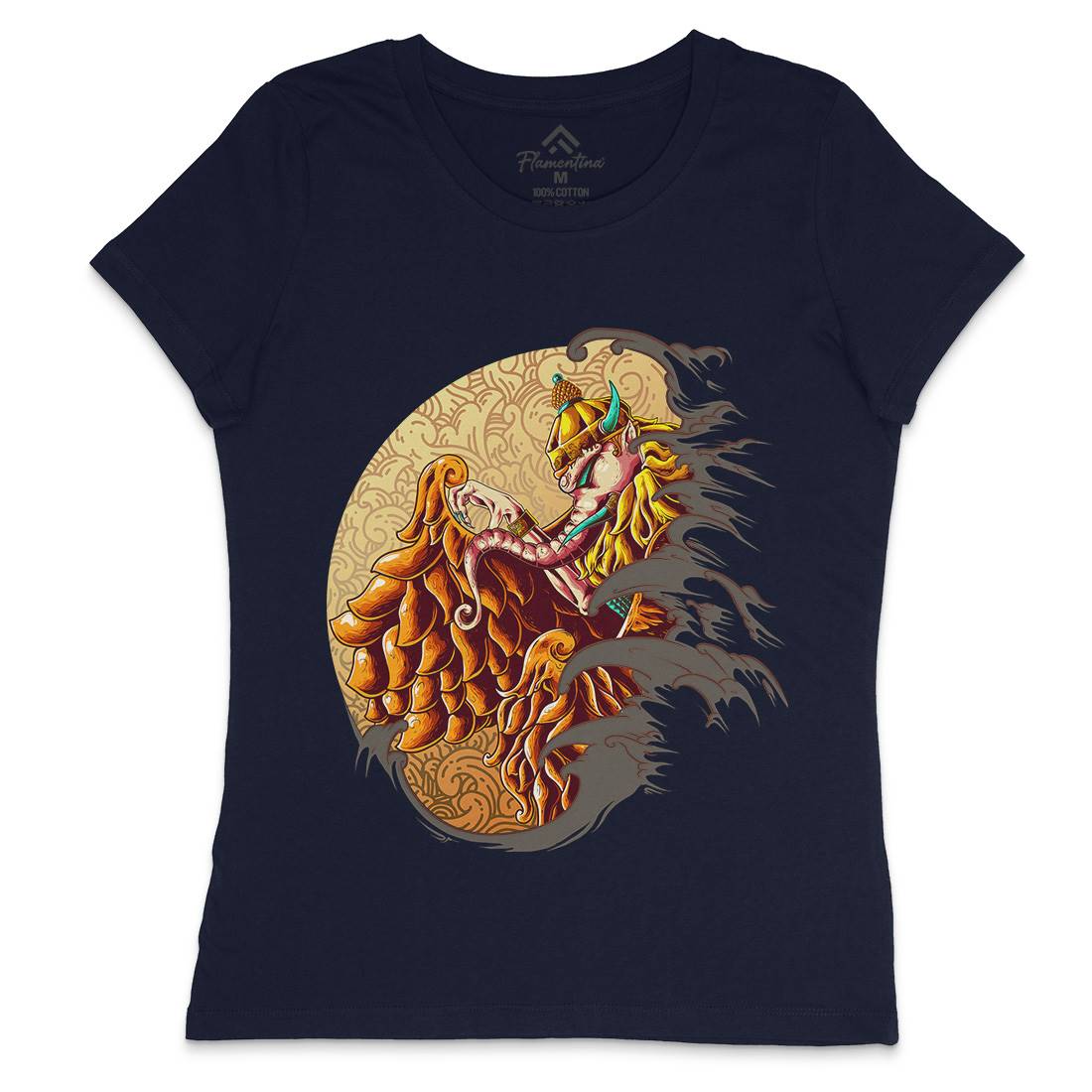 Mythical Elephant Womens Crew Neck T-Shirt Asian B988