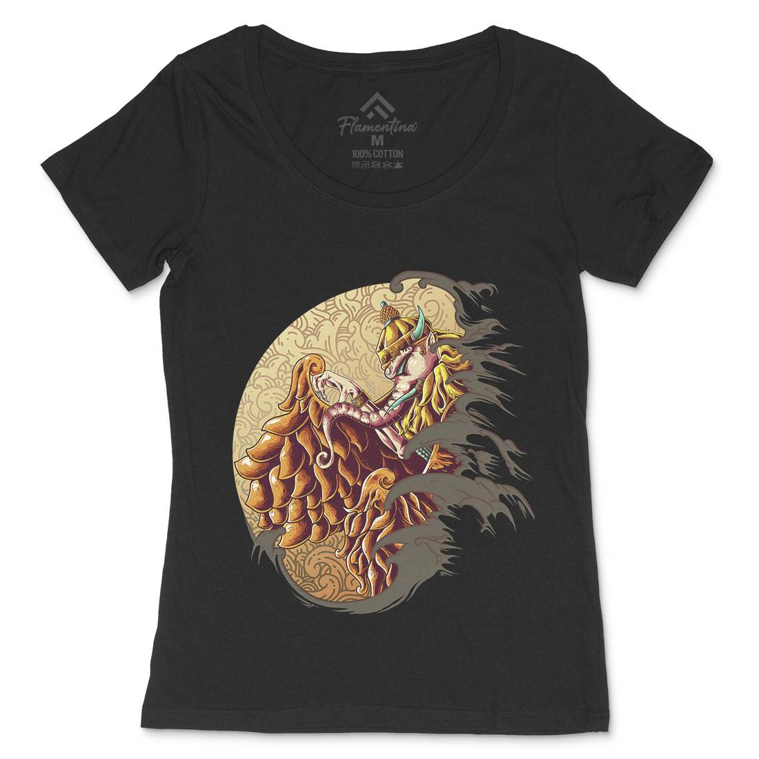 Mythical Elephant Womens Scoop Neck T-Shirt Asian B988